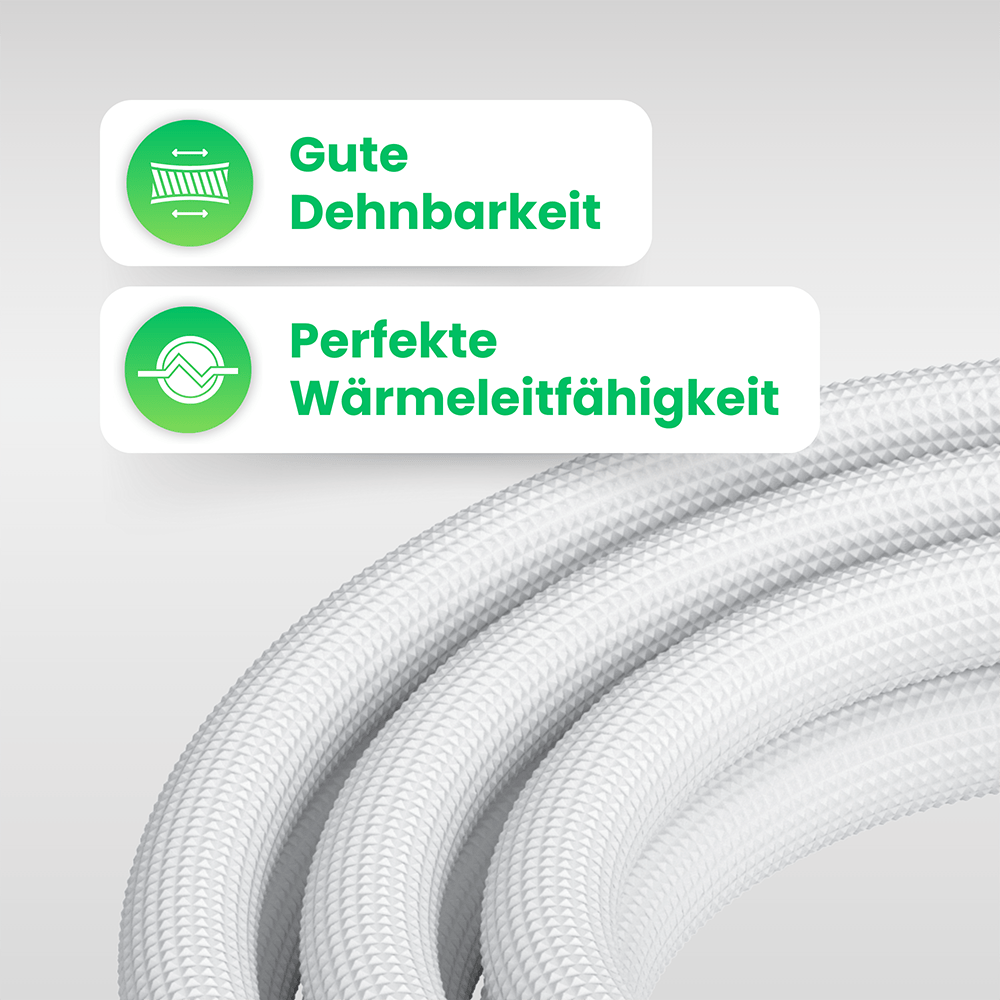 Kältebringer® 1-15m Kältemittelleitung 1/4“ + 1/2" Montage-Set für Split-Klimaanlage (5-adrig)